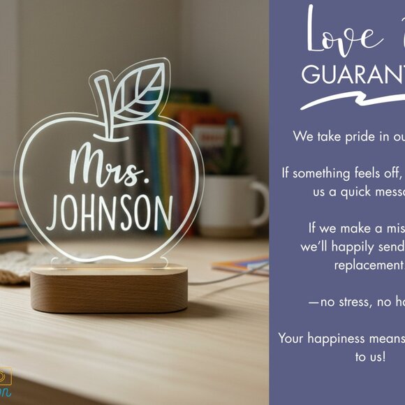 Teacher Name LED Light | Personalized Classroom Decor & Appreciation Gift - Picture 6 of 8